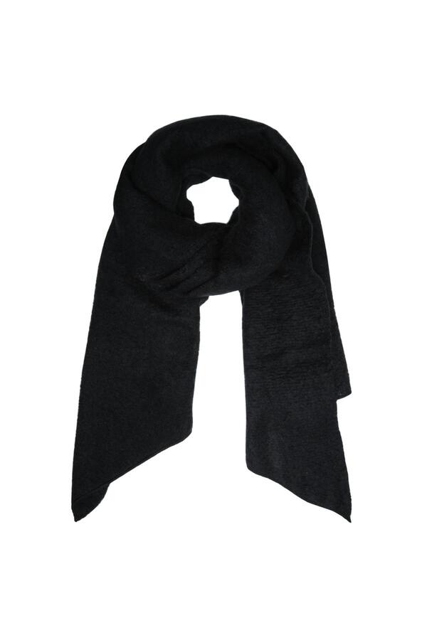 Soft winter scarf black Polyester